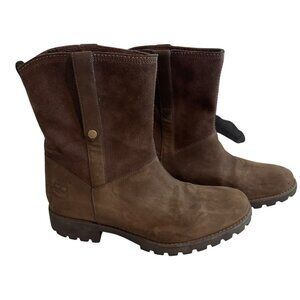Timberland Brown Leather Nubuck Waterproof Pull-On Boots | Women's Size 9.5
